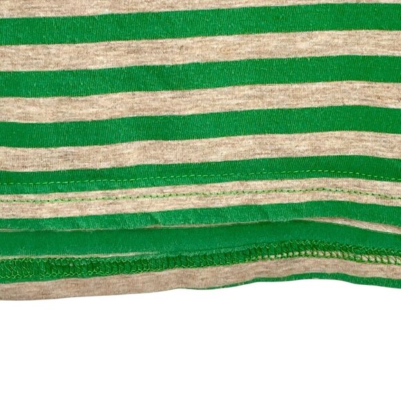 yifuqin Green & Tan Striped Boxy Short Sleeve Tee Preppy European Coastal XXL - Picture 10 of 16